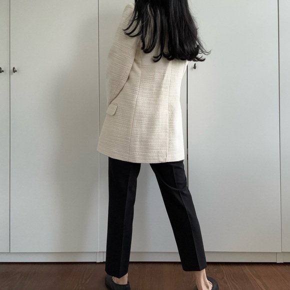 NWT Aritzia Babaton tweedy ivory cream blazer sz 2 - Picture 4 of 6